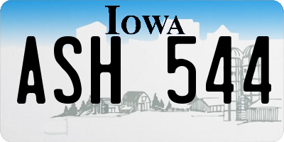IA license plate ASH544