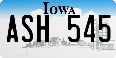 IA license plate ASH545
