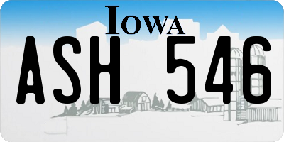 IA license plate ASH546