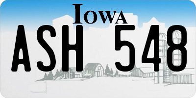 IA license plate ASH548