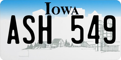 IA license plate ASH549