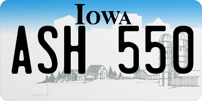 IA license plate ASH550