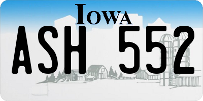 IA license plate ASH552