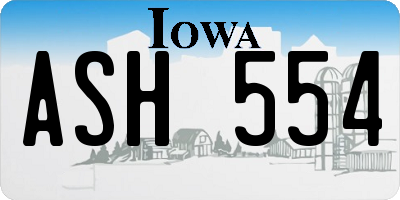 IA license plate ASH554