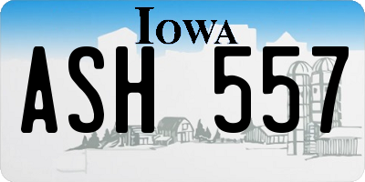 IA license plate ASH557
