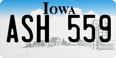 IA license plate ASH559