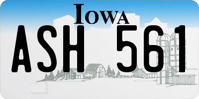 IA license plate ASH561