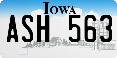 IA license plate ASH563