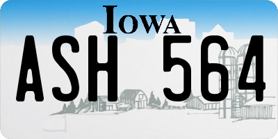 IA license plate ASH564