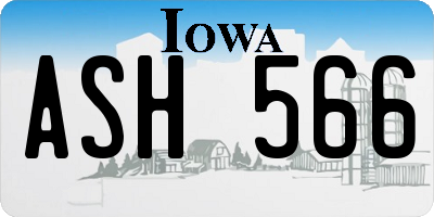 IA license plate ASH566