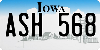 IA license plate ASH568