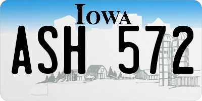 IA license plate ASH572