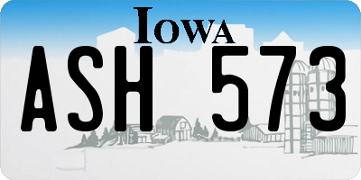 IA license plate ASH573