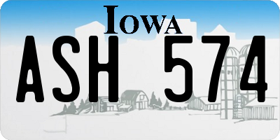 IA license plate ASH574