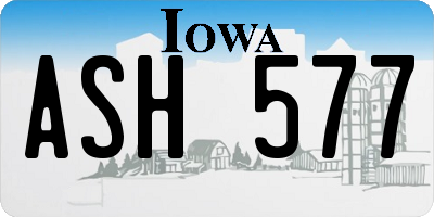 IA license plate ASH577