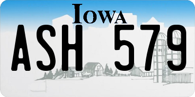 IA license plate ASH579