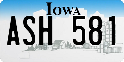 IA license plate ASH581