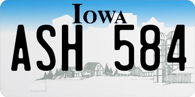 IA license plate ASH584