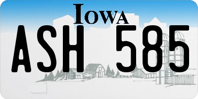 IA license plate ASH585