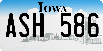 IA license plate ASH586