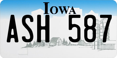 IA license plate ASH587