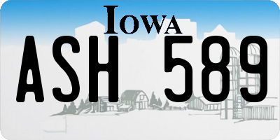 IA license plate ASH589