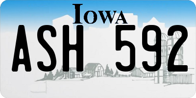 IA license plate ASH592