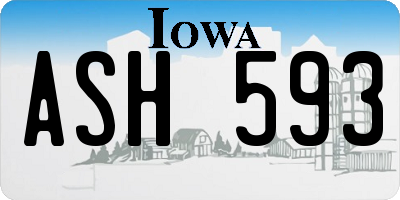 IA license plate ASH593