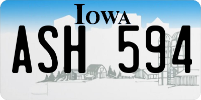 IA license plate ASH594