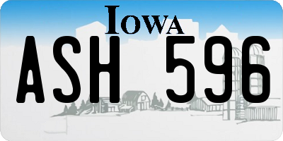 IA license plate ASH596