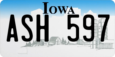 IA license plate ASH597