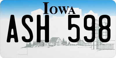 IA license plate ASH598