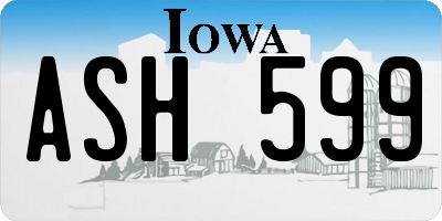 IA license plate ASH599