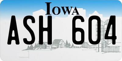 IA license plate ASH604