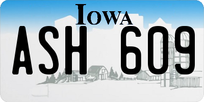 IA license plate ASH609