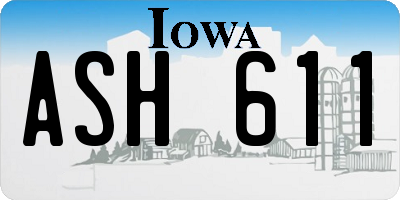 IA license plate ASH611