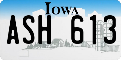 IA license plate ASH613