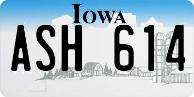 IA license plate ASH614