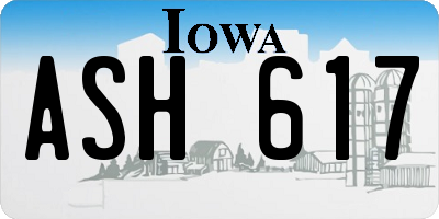 IA license plate ASH617