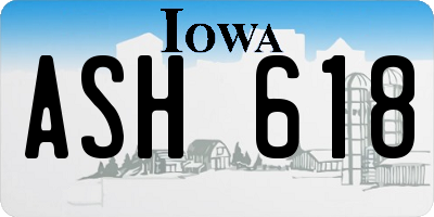 IA license plate ASH618