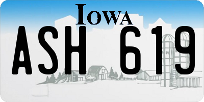 IA license plate ASH619