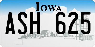 IA license plate ASH625
