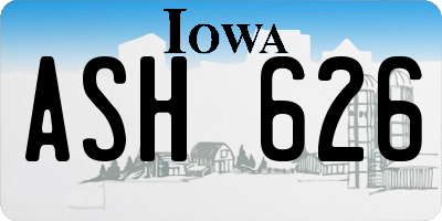 IA license plate ASH626