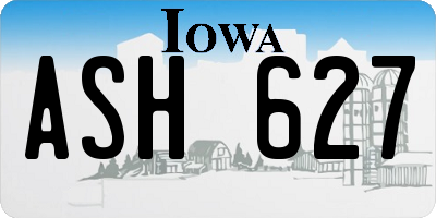 IA license plate ASH627