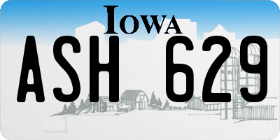 IA license plate ASH629