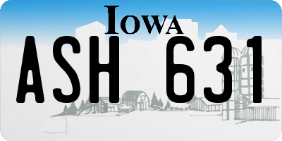 IA license plate ASH631