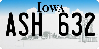IA license plate ASH632