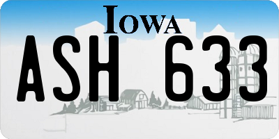 IA license plate ASH633