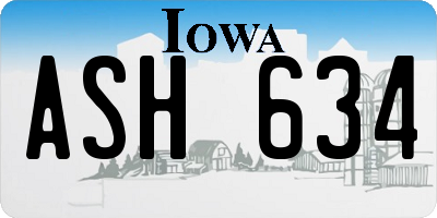 IA license plate ASH634