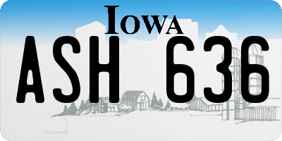 IA license plate ASH636